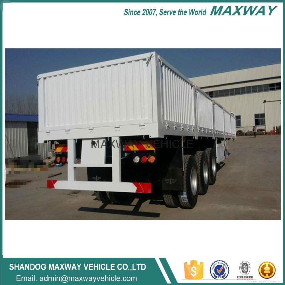 2017 China new 3axle Enclosed Fence cargo truck Semi trailer for sale 3