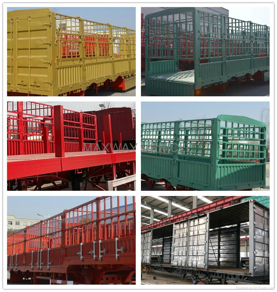 2017 China new 3axle Enclosed Fence cargo truck Semi trailer for sale 5