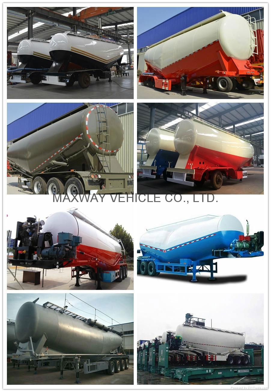 China 3 axle powder cement bulk truck semi trailer vehicle sale Price  4
