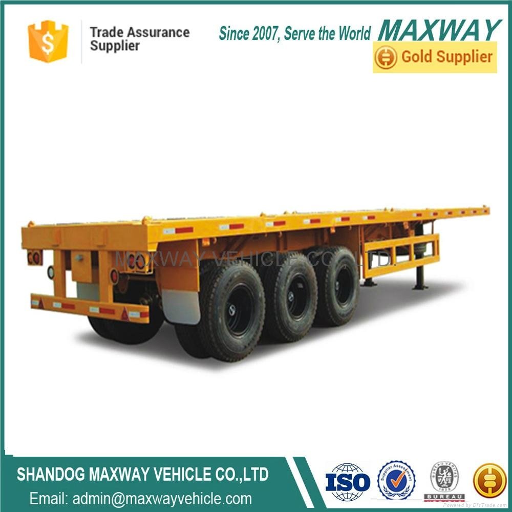 China High Quality Container  Cargo Flatbed Semi Truck Trailer Sale price 3