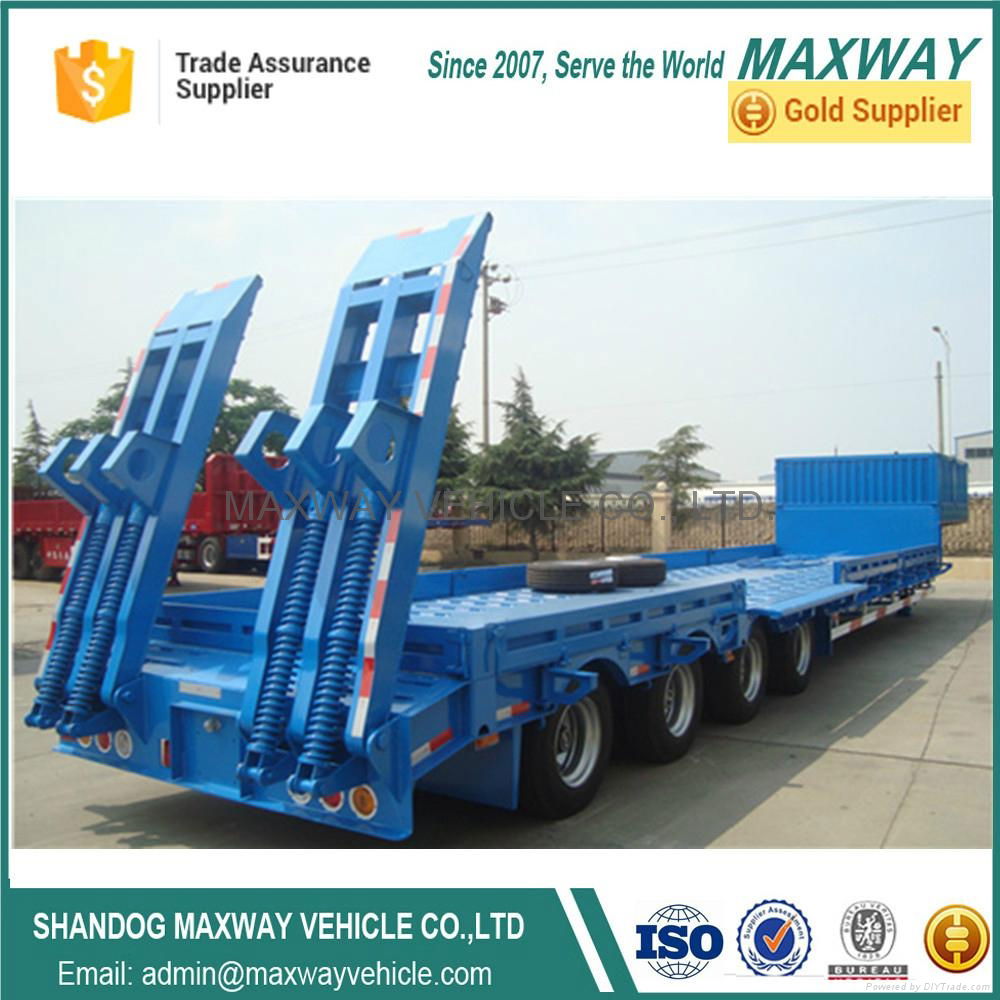  High quality Heavy Machine Lowbed Fuwa Axle semi truck trailer