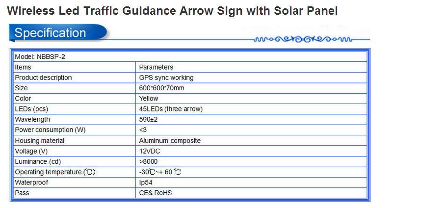 Wireless Led Traffic Guidance Arrow Sign with Solar Panel 3