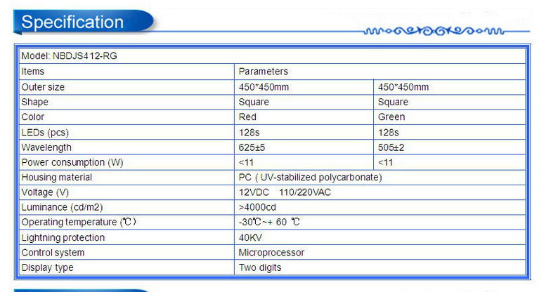 large display 400mm led traffic light countdown timer 3