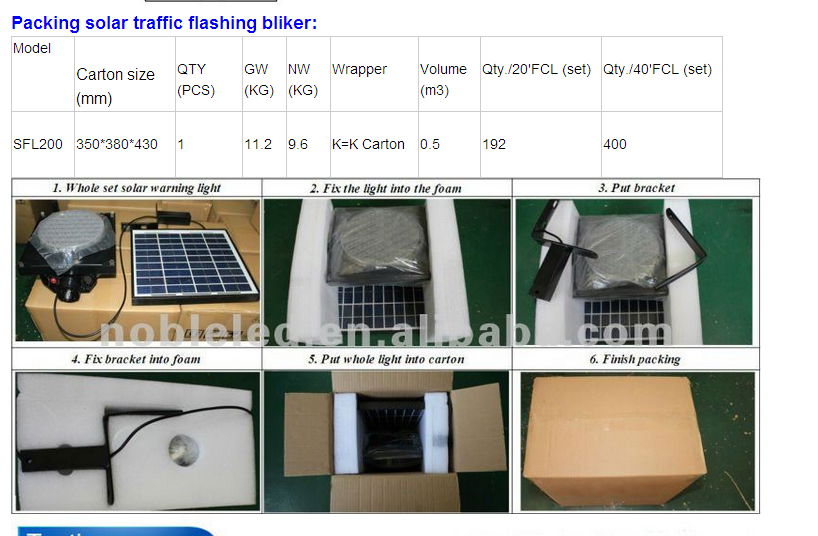 200mm led red solar traffic flashing lights blinker 3