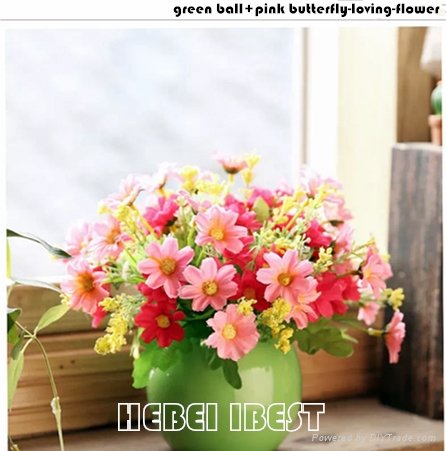 Artifical table flower with ceramic pot for home decoration