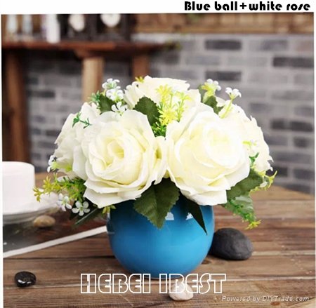 Artifical table flower with ceramic pot for home decoration 2