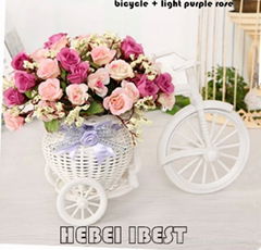 2017 Rattan plaited bicycle artificial flower for home decoration