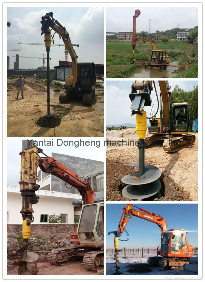 Excavator Earth Auger Drill,Digging Deep Hole Tools 5