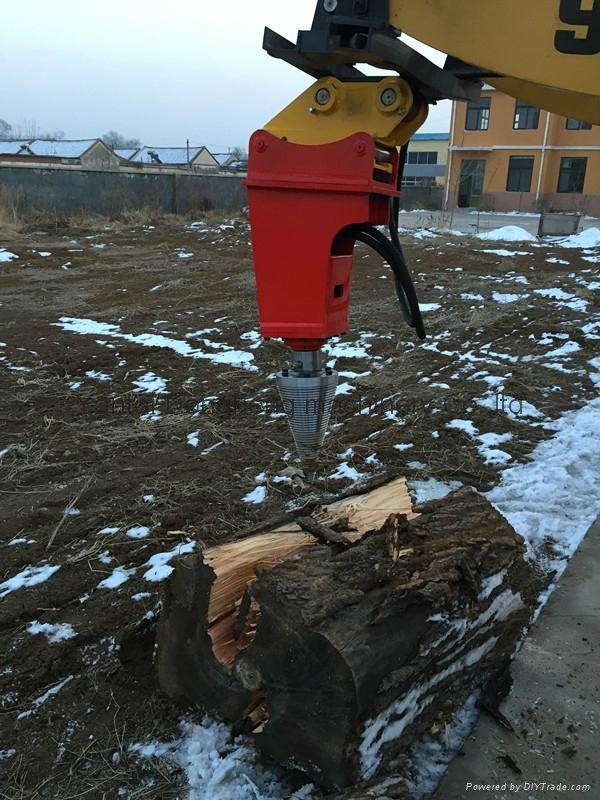 Excavator Mounted Log cone screw splitter 3
