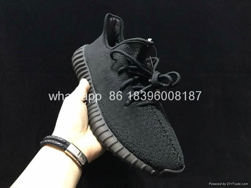        Yeezy 350V2 ALL Black Real Boost  running shoes wholesale freeshipping  5