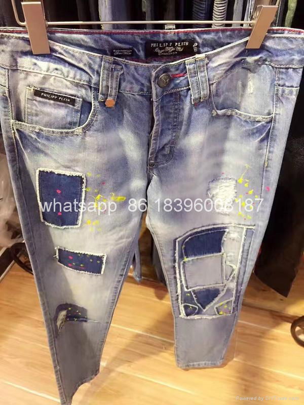 Wholesale top quality  Philipp Plein replica jeans pants sweatpants Men Trousers 4