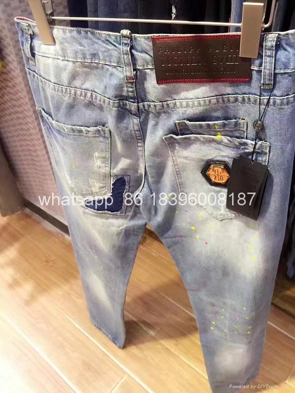 Wholesale top quality  Philipp Plein replica jeans pants sweatpants Men Trousers 5