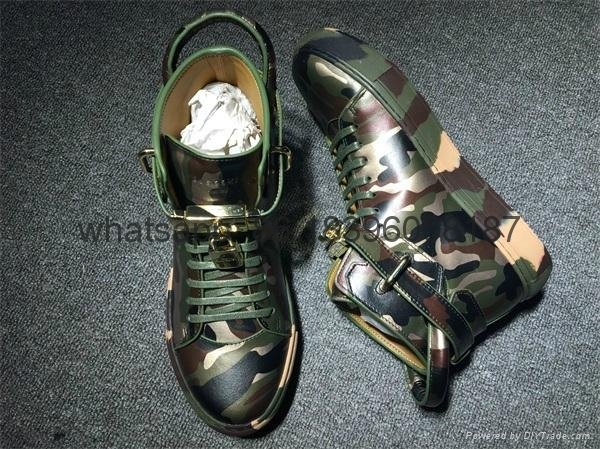 Factory wholesale Buscemi high top quality sheepskin leather shoes sneakers