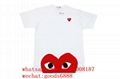 wholesale real best quality CDG PLAY Half Heart Short Sleeve T-shirt clothes