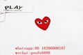 wholesale real best quality CDG PLAY Half Heart Short Sleeve T-shirt clothes