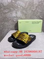 free shipping top Off-White print slides Off White slipper beach slides sandals 4
