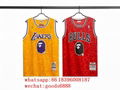 original BAPE NBA jersey Los Angeles Lakers Mens NBA Retro shirt stitched Jersey