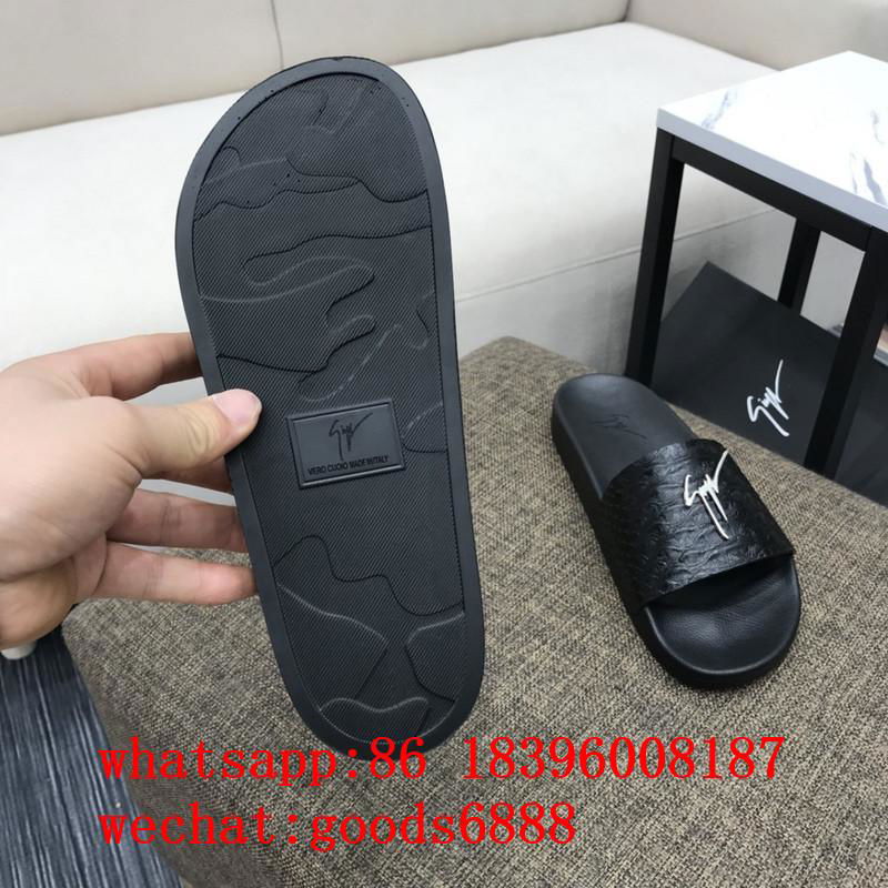 Wholesale cheapest 1: 1 giuseppe Zanotti leather slippers herringbone GZ sandels 3