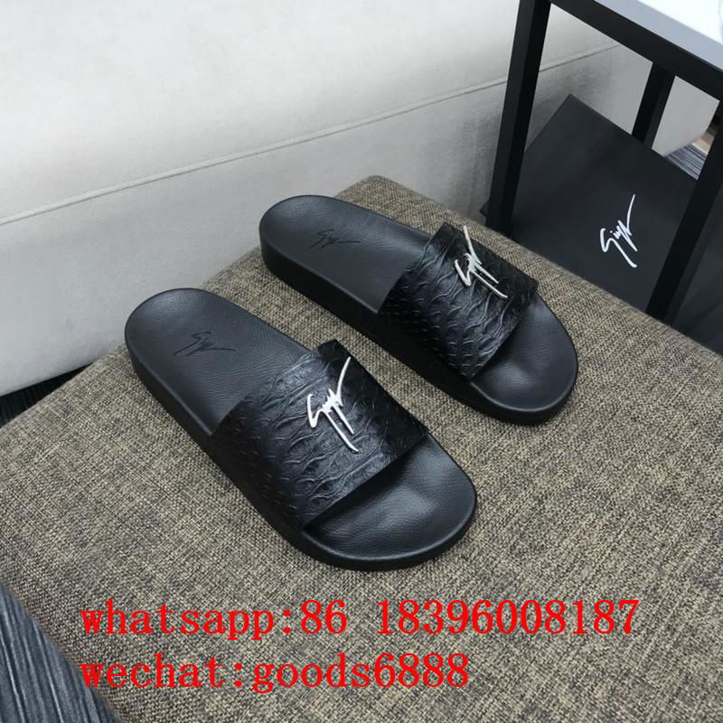 Wholesale cheapest 1: 1 giuseppe Zanotti leather slippers herringbone GZ sandels 5