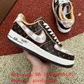 Newest model authentic real LV LOUIS VUITTON × Nike Air Force 1 Low sports shoes