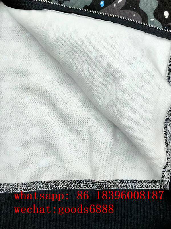 wholesale top quality bape splicing sleeves jackets shark coat zip up hoodies 3