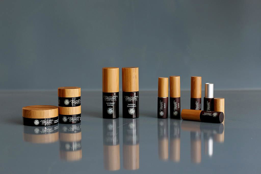 Newest Cream Wooden Jar Bamboo Eye Shadow box Lipstick Tube