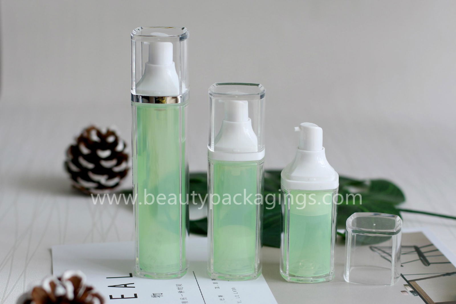 Various Airless Pump Bottle Luxury Design For Skin Care Facial Lotion 4