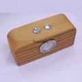 2017 newest high quality Hotel alarm clock wireless wooden bluetooth speaker  5