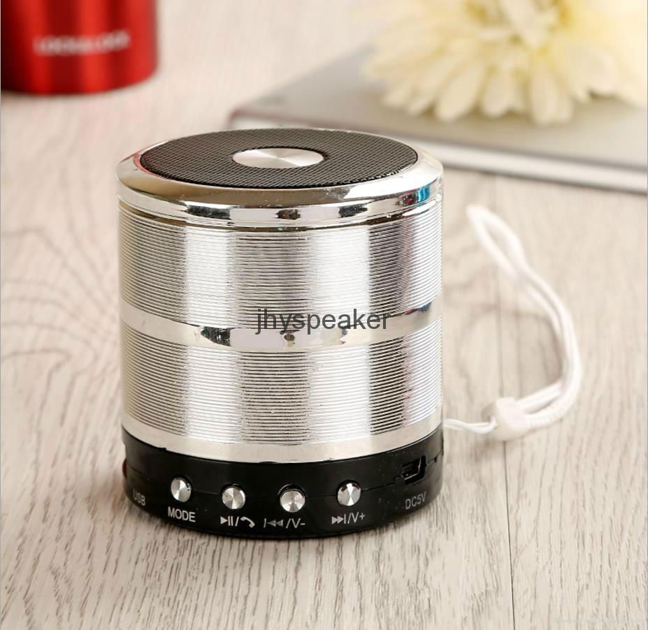 HIFI Stereo portable mini metal bluetooth wireless speaker ws 887 USB TF  2