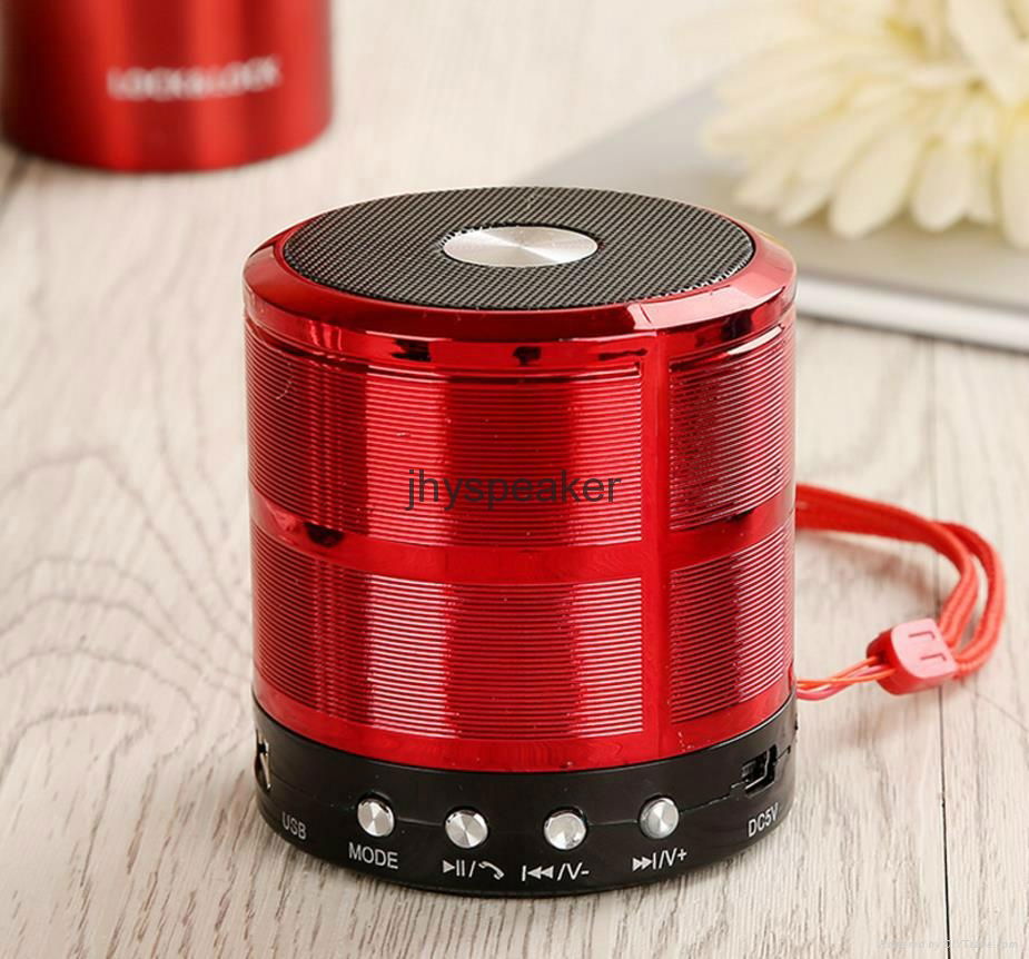 HIFI Stereo portable mini metal bluetooth wireless speaker ws 887 USB TF  5