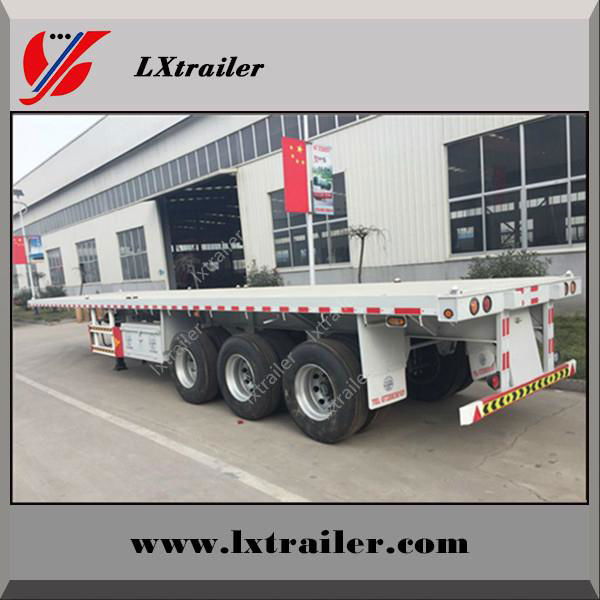 3 Axles Flatbed Container Semi Trailer 