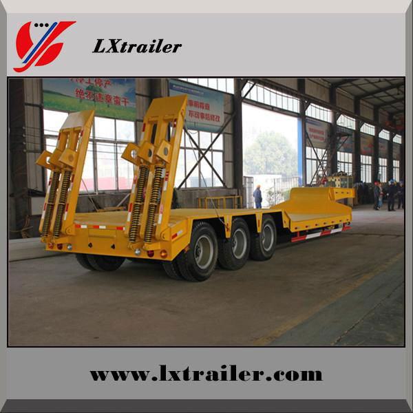 3 Axles 45Tons Flatform Lowbed Semi Trailer 