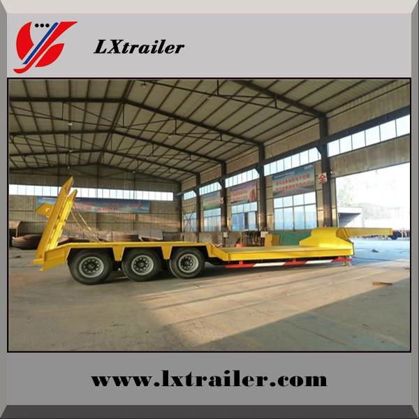 3 Axles 45Tons Flatform Lowbed Semi Trailer  3