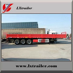 3 Axles 45Tons Flatbed Drop Side Wall Semi Trailer 