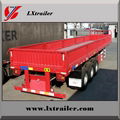 3 Axles 45Tons Flatbed Drop Side Wall Semi Trailer  3