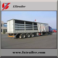 3 Axles 45Tons Flatbed Side Curtain Semi Trailer