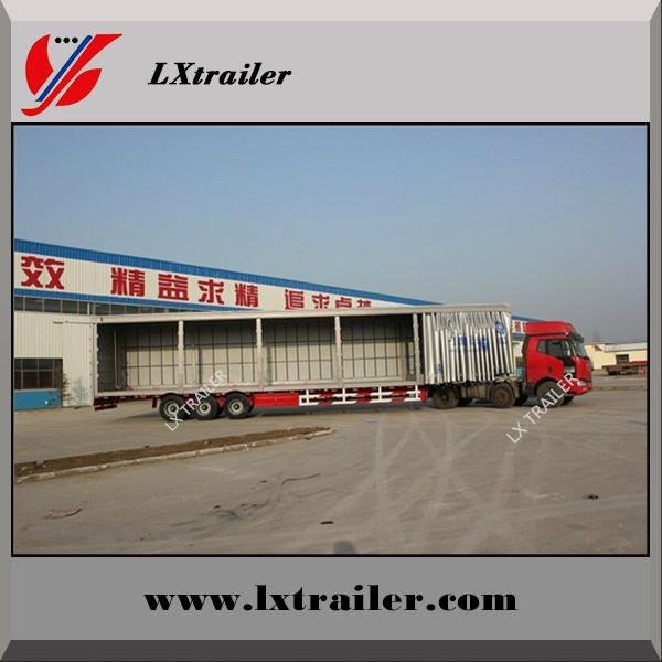 3 Axles 45Tons Flatbed Side Curtain Semi Trailer  4