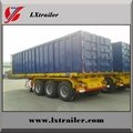 3 Axles 45Tons Flatbed Container Tipping Semi Trailer  2