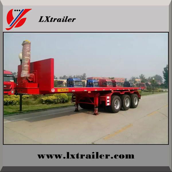 3 Axles 45Tons Flatbed Container Tipping Semi Trailer  4