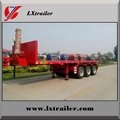 3 Axles 45Tons Flatbed Container Tipping Semi Trailer  4