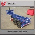 3 Axles 45Tons Flatbed Container Tipping Semi Trailer  5