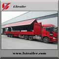 3 Axles 45Tons Flatbed Box Lifting Open Semi Trailer  3