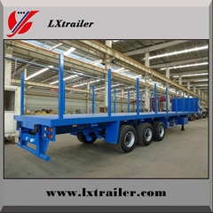 3 Axles 45Tons Flatbed Logging Transport Semi Trailer 