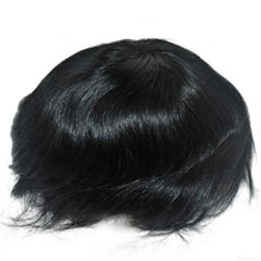 Hair system for men handmade toupee in stock #1 with pu back and side