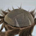 #4handmade toupee for men full lace hairpiece for hair replacement and loss 3