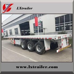 Cheap double axle 20ft and 40ft flatbed container semi trailer