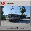 Cheap double axle 20ft and 40ft flatbed container semi trailer 3