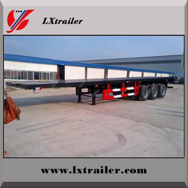 Cheap double axle 20ft and 40ft flatbed container semi trailer 4