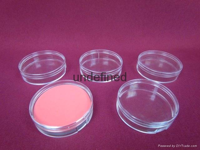 Cosmetic facial puff in hard plastic round clear case 5