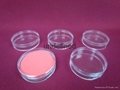 Cosmetic facial puff in hard plastic round clear case 5